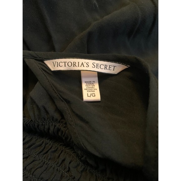 Victoria's Secret Boho Top Black Crochet Trim Plunging Neck Backless Size Large - Picture 10 of 11